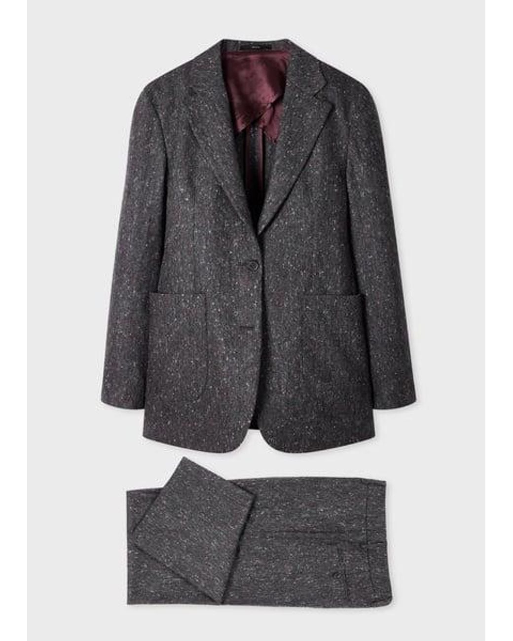 Paul Smith Gray Charcoal Donegal Wool Two-Piece Suit