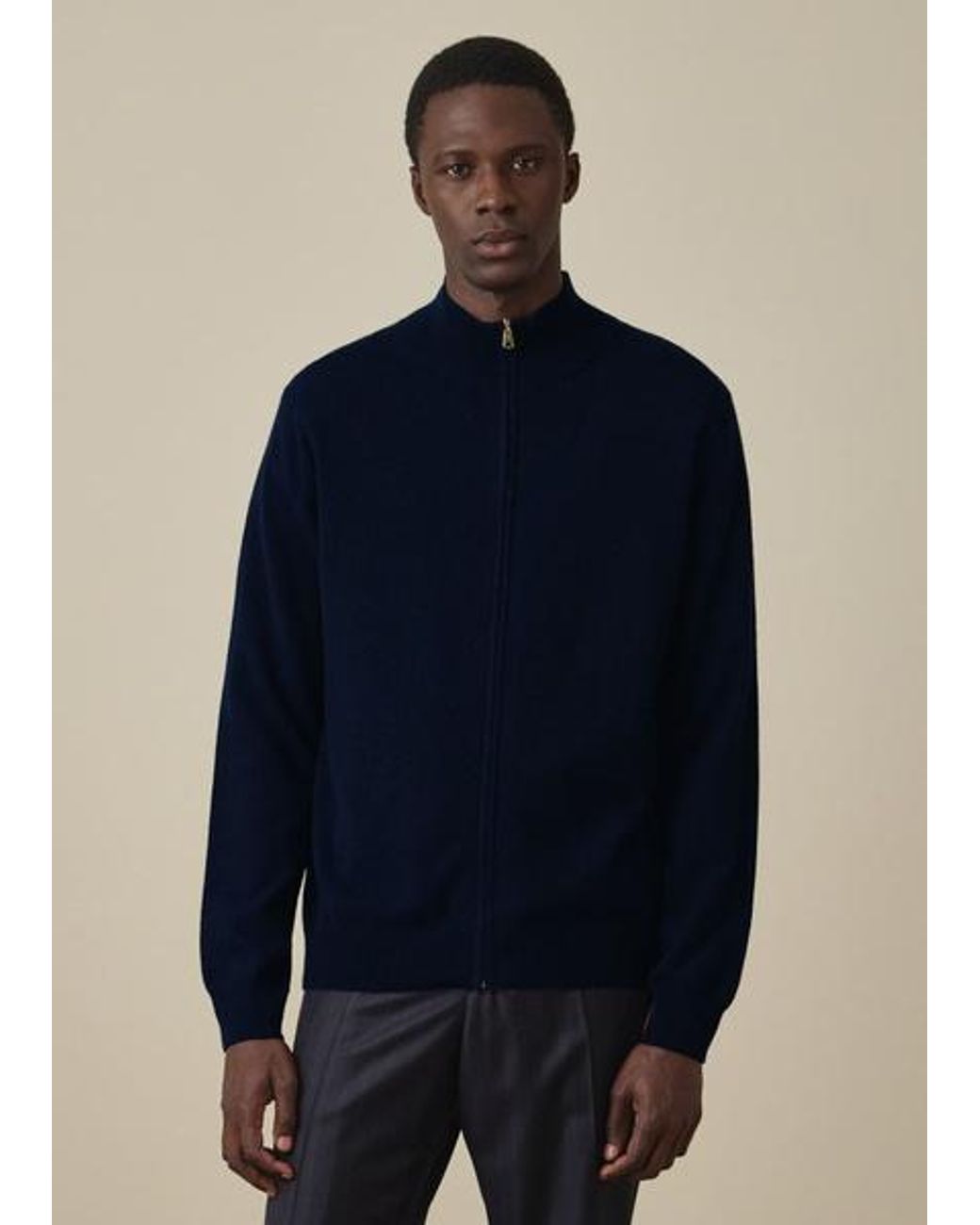 Paul Smith Blue Cashmere Zip Cardigan for men