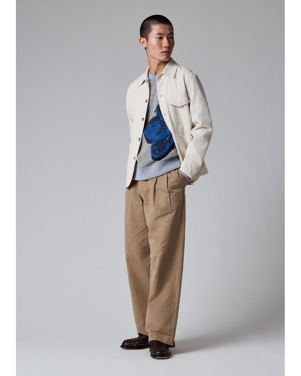 Paul Smith Gray And 'Zine Floral' Cotton Sweater for men