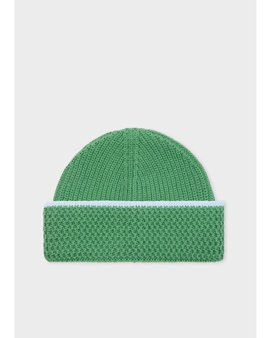 Paul Smith Green Cotton Beanie for men