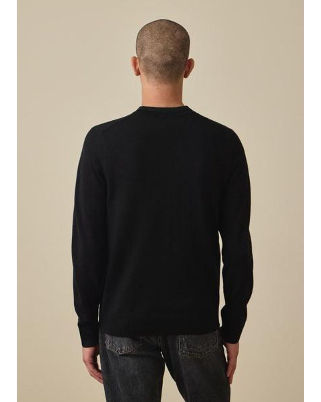 Paul Smith Black Contrast-Collar Merino Wool Sweater for men