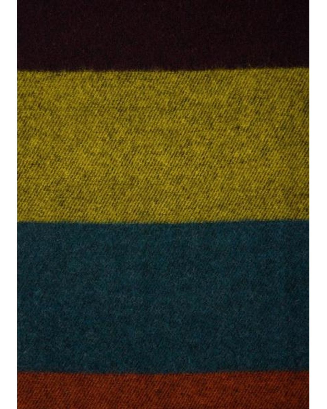 Paul Smith White Block Stripe Wool Scarf for men