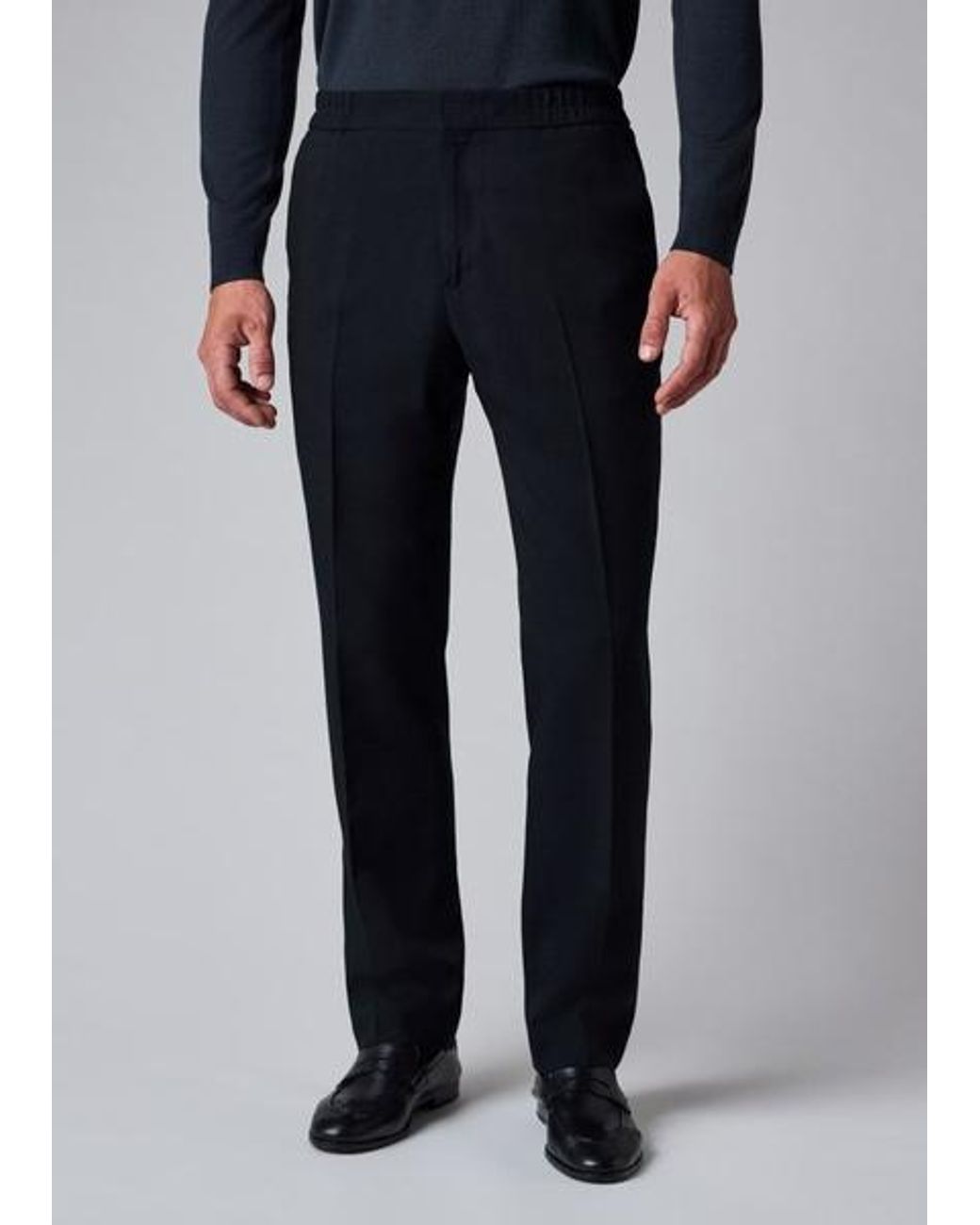 Paul Smith Blue Two-Ply Hopsack Wool Elasticated-Waist Trousers for men