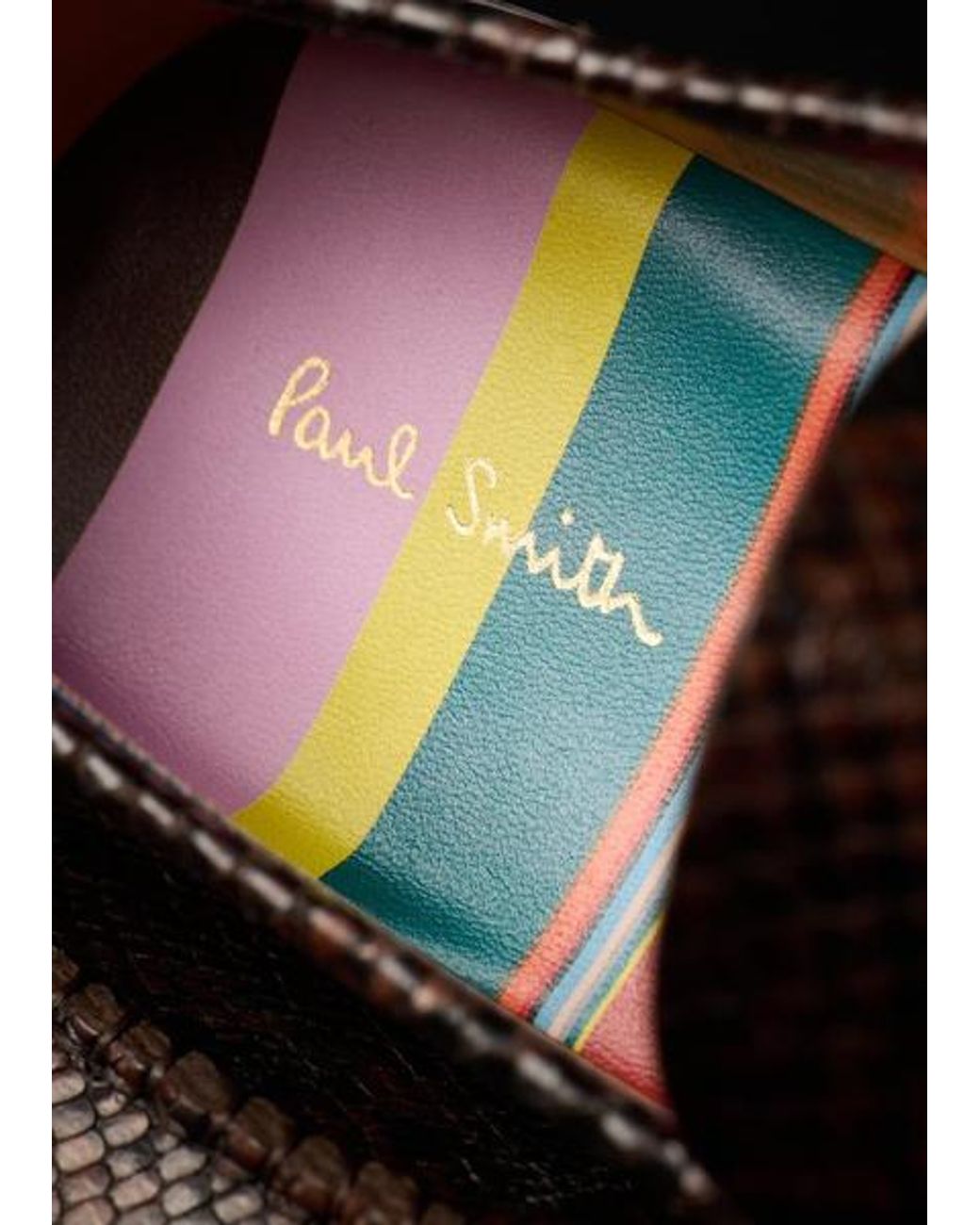 Paul Smith Brown Dark 'Rialto' Snake Effect Loafers for men