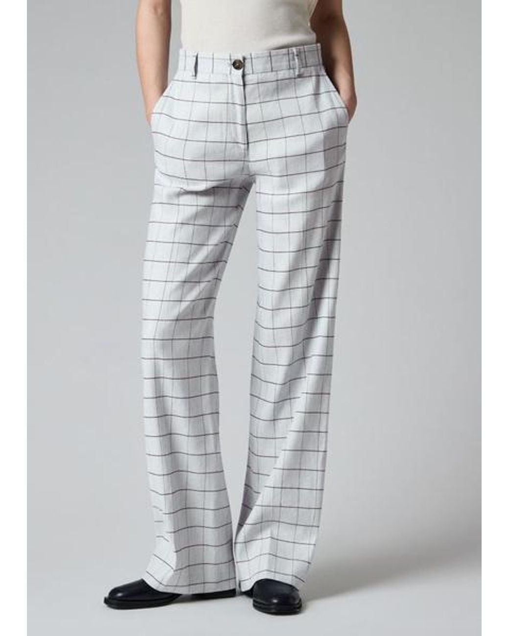 Paul Smith Gray Light Windowpane Trousers