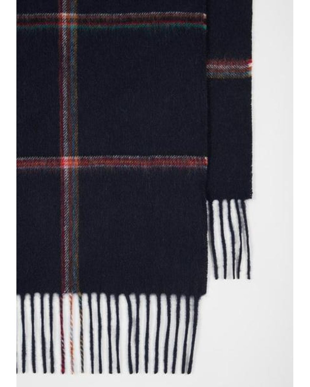 Paul Smith Blue 'Signature Check' Wool-Cashmere Blanket