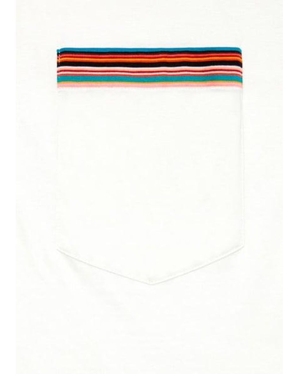 Paul Smith White 'signature Stripe' Pocket T-shirt for men