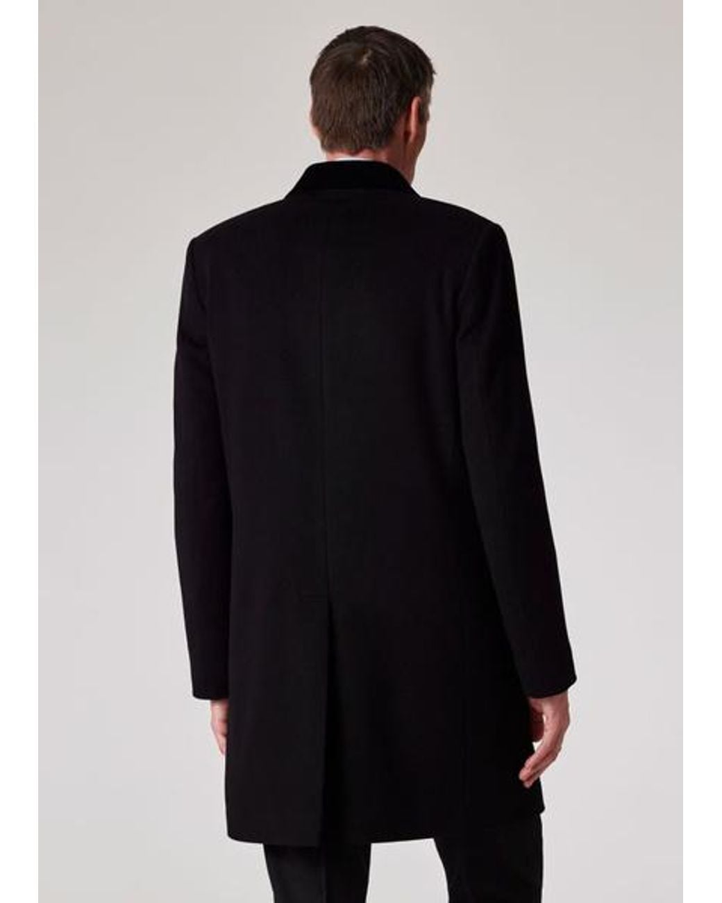 Paul Smith Black Wool-Cashmere Epsom Coat for men