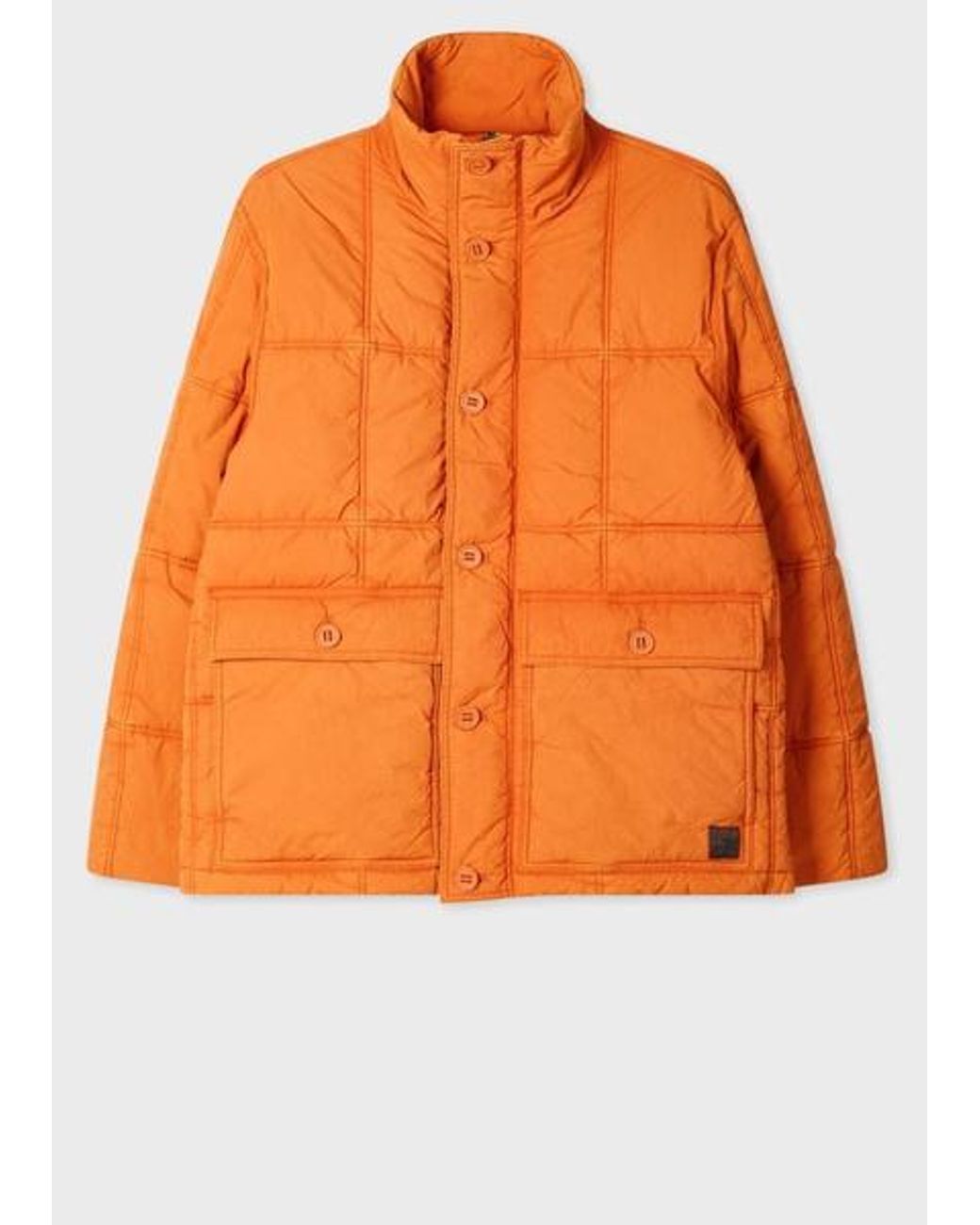 Paul Smith Orange Enzyme-Washed Padded Jacket for men
