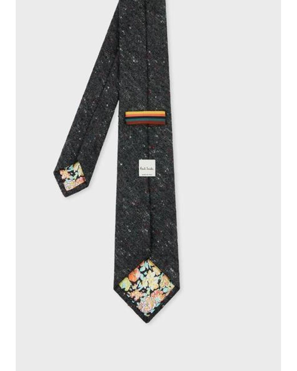 Paul Smith White Dark Wool Donegal Tie for men