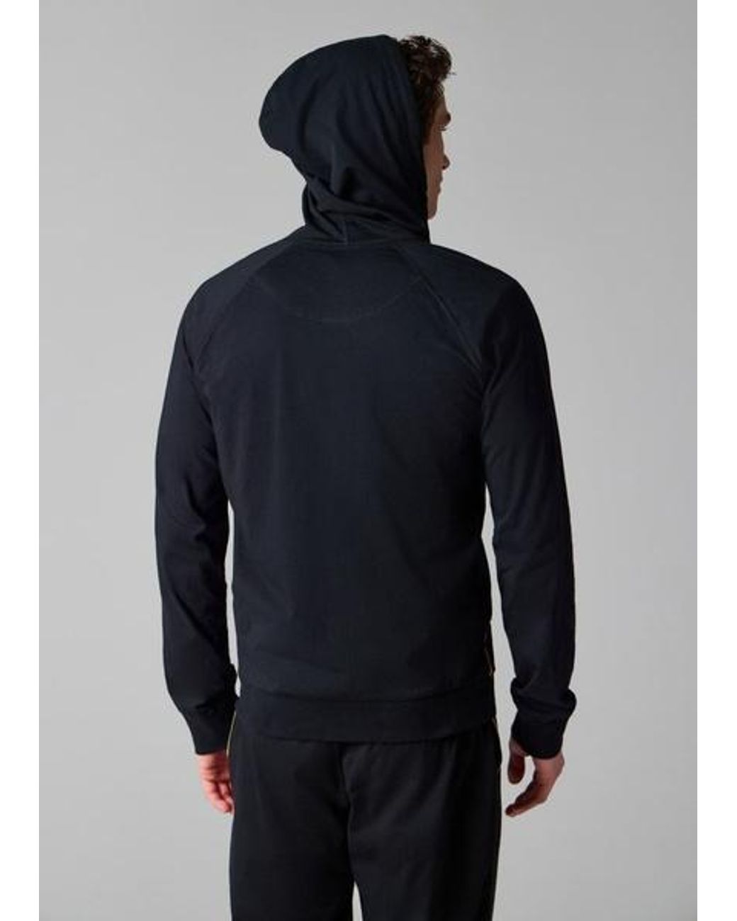 Paul Smith Black Cotton Jersey Zip Hoodie for men