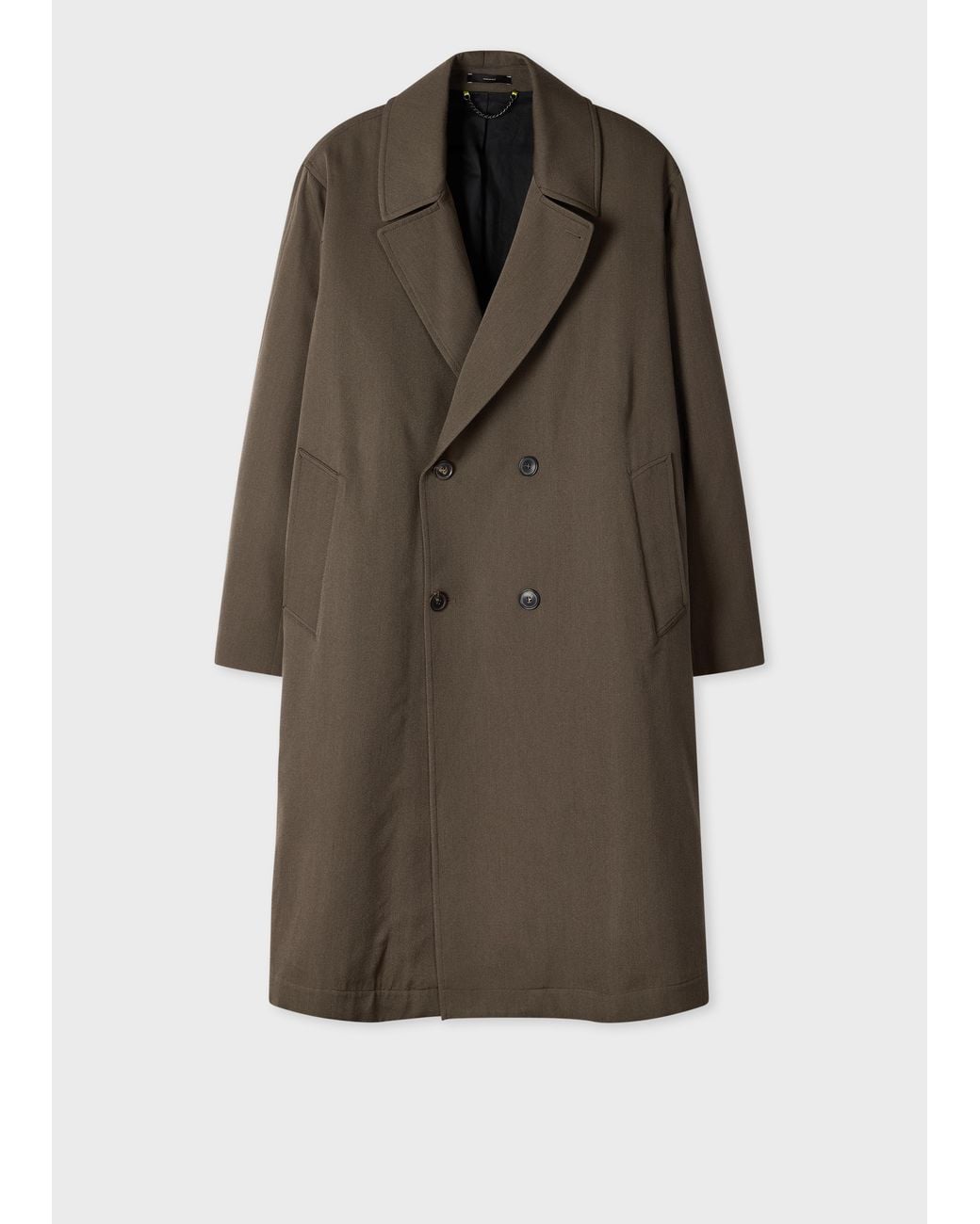 Paul Smith Brown Oversized Wool-Twill Double-Breasted Coat for men