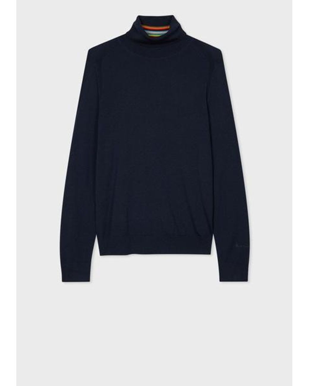 Paul Smith Blue Merino Wool Roll Neck Sweater for men