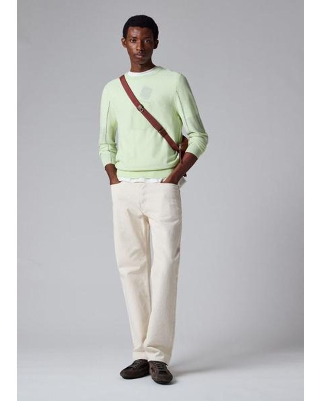Paul Smith Blue Straight-Fit Ecru Cotton Jeans for men