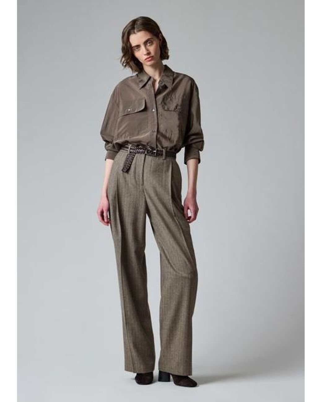 Paul Smith Brown Khaki Organza Utility Shirt