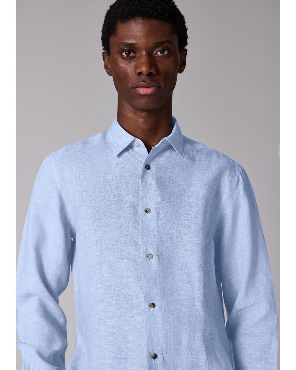 Paul Smith Blue Light Linen Shirt for men