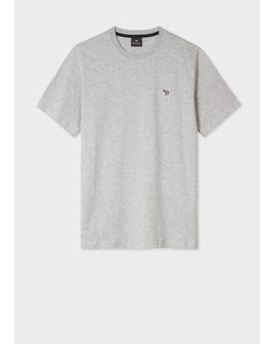 Paul Smith Gray Mens Reg Fit Ss Tshirt Zebra for men