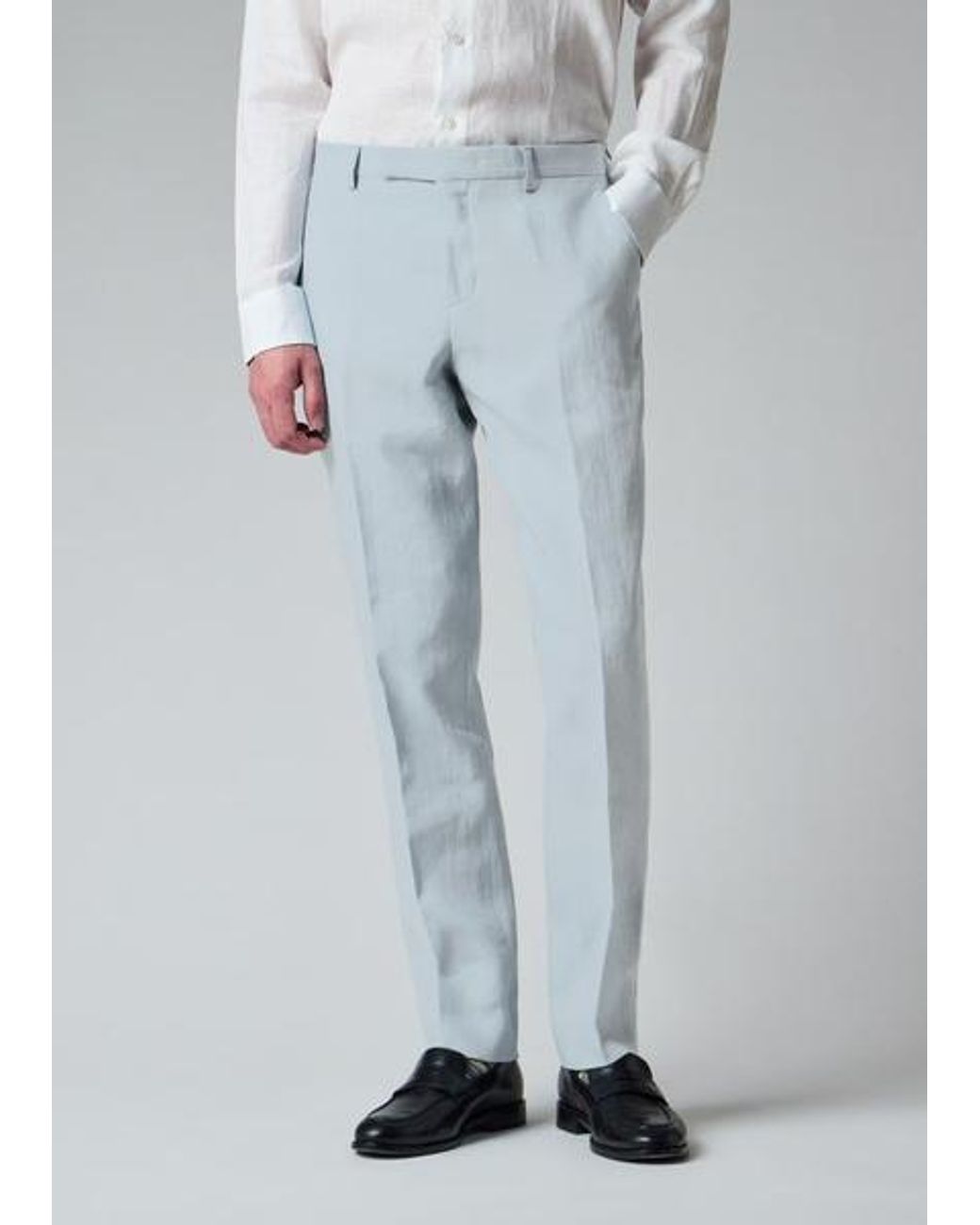 Paul Smith Gray Tapered-Fit Light Linen Trousers for men