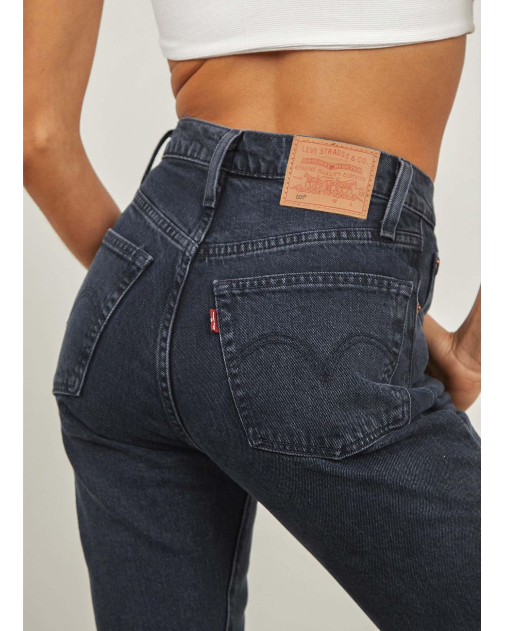Levi's Denim 501 Crop Jeans in Deep Dark (Blue) | Lyst