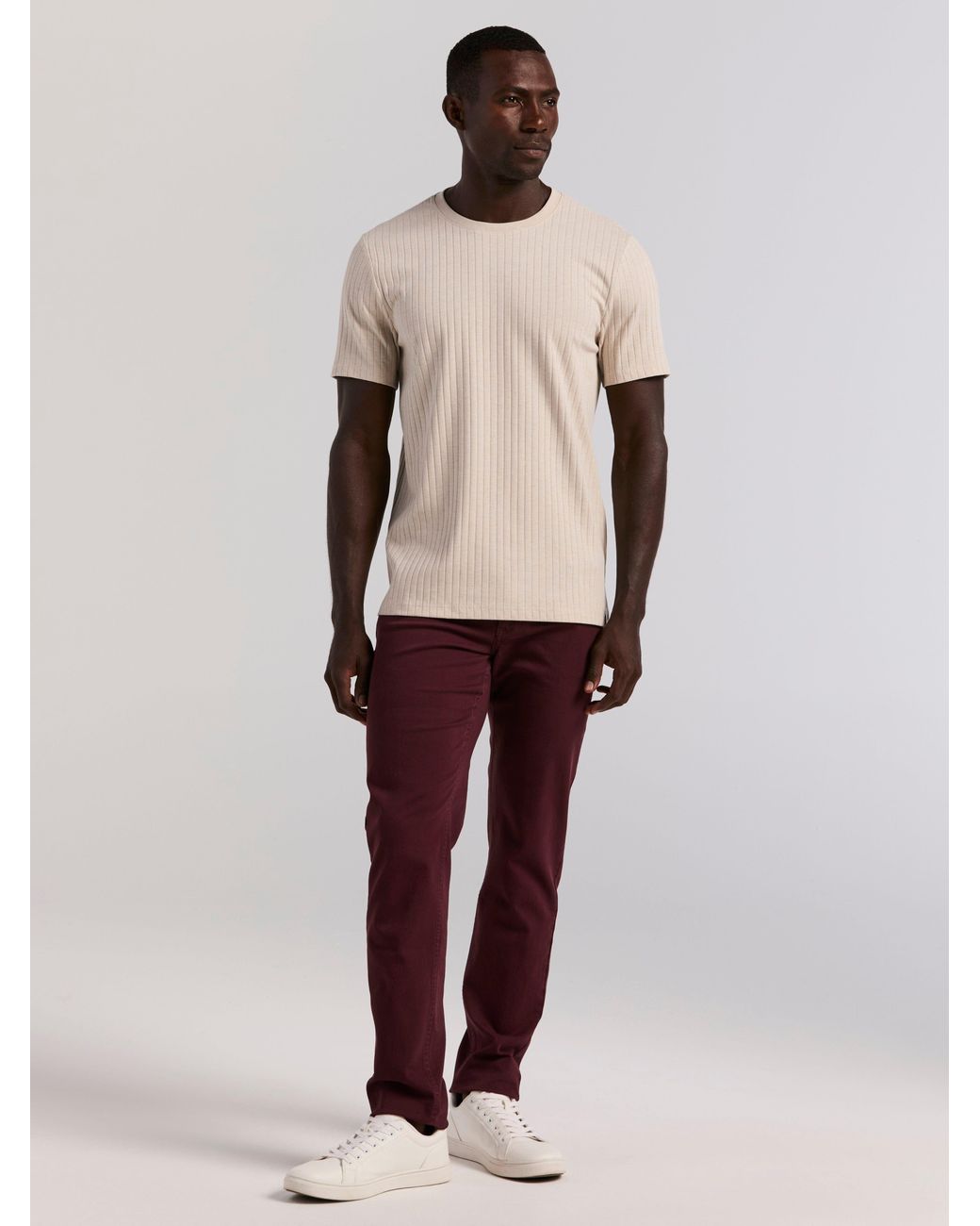 Perry Ellis Black Slim Fit Dyed Solid Twill Five Pocket Pants for men