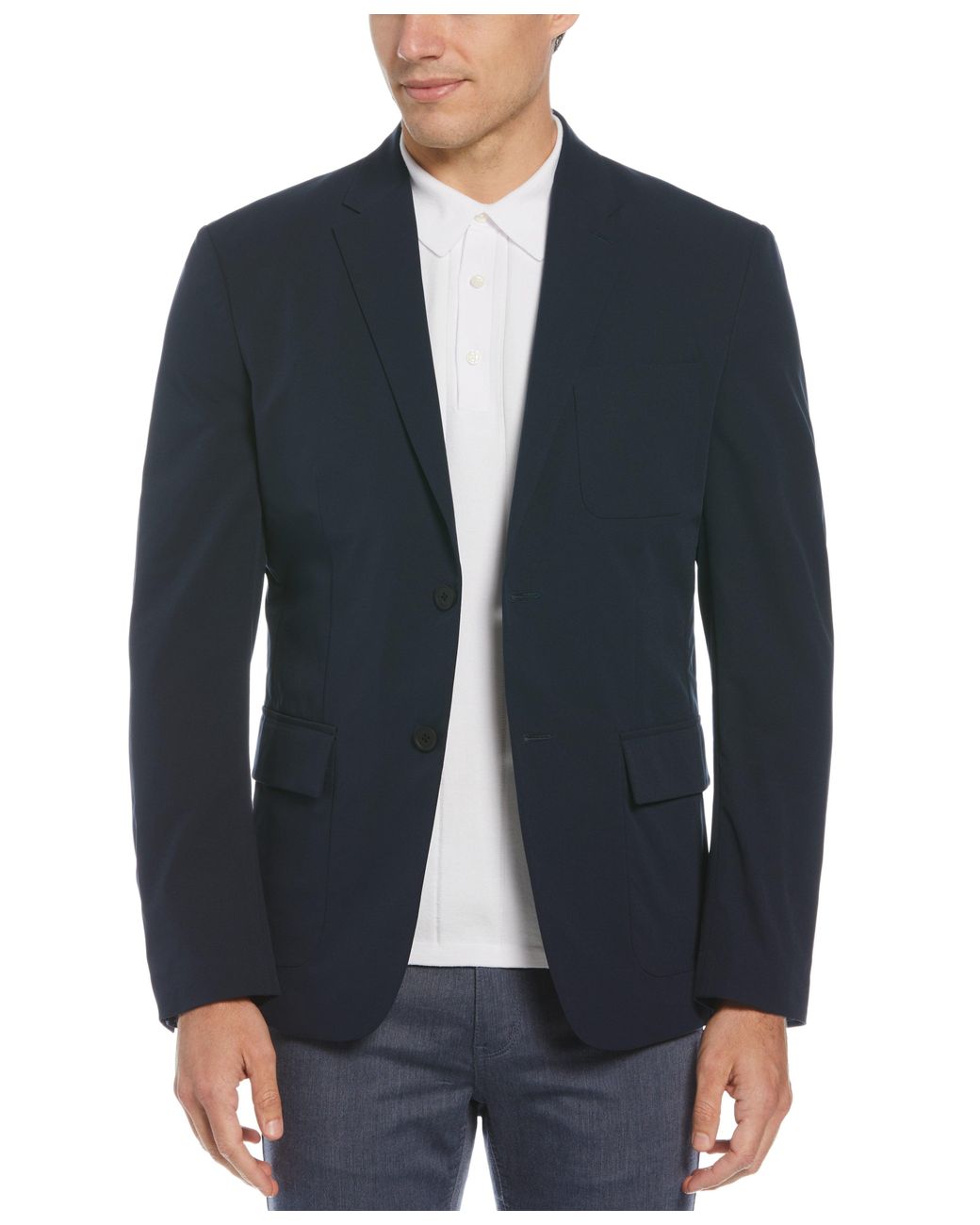 Perry Ellis Slim Fit Stretch Tech Packable Jacket in Blue for Men | Lyst