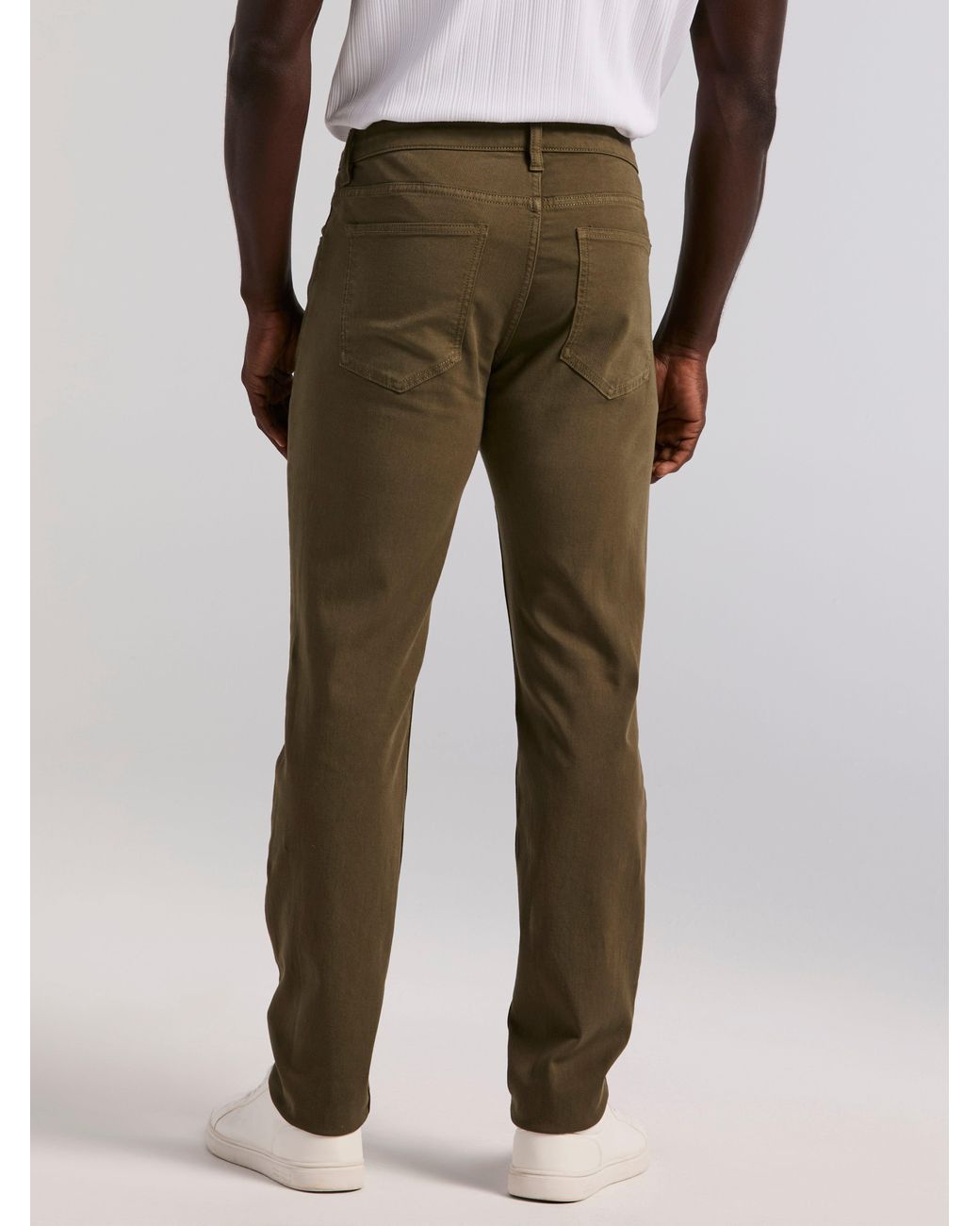 Perry Ellis Black Slim Fit Dyed Solid Twill Five Pocket Pants for men