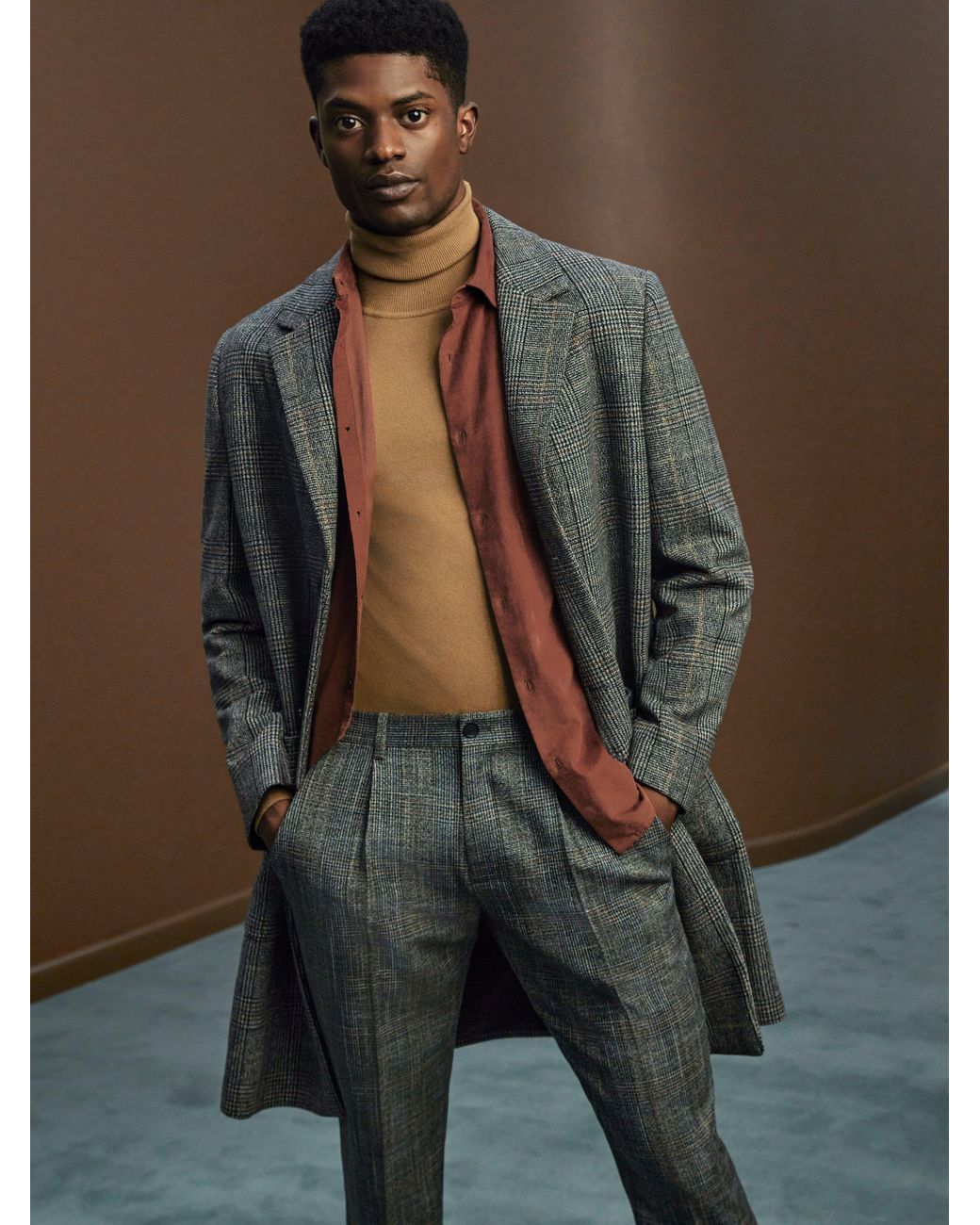 Perry Ellis Wool Blend Top Coat in Gray for Men | Lyst