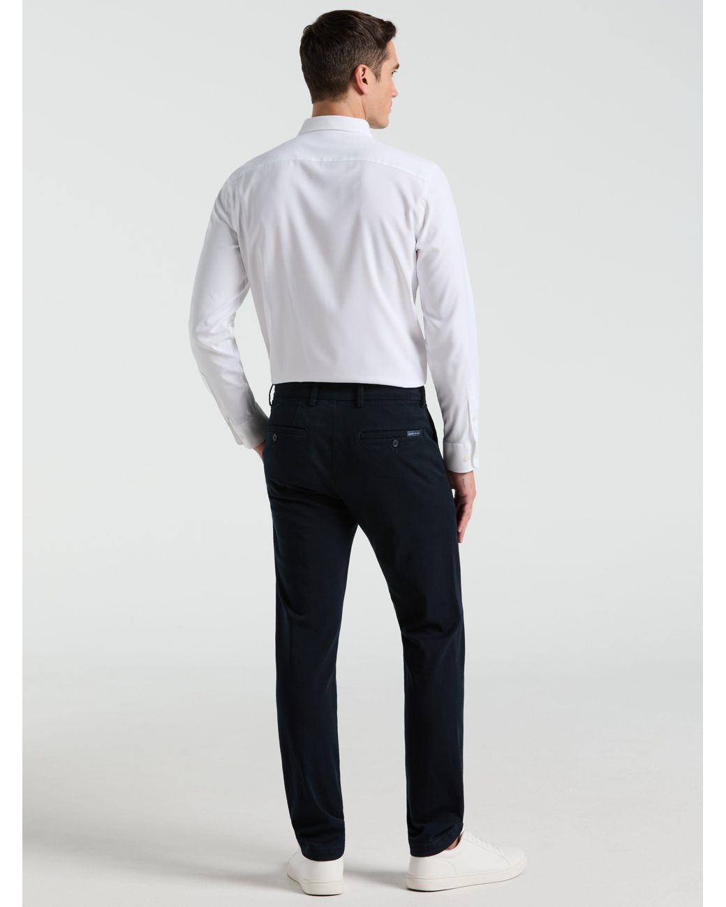 Perry Ellis White Slim Fit Dyed Solid Twill Chino Pants for men