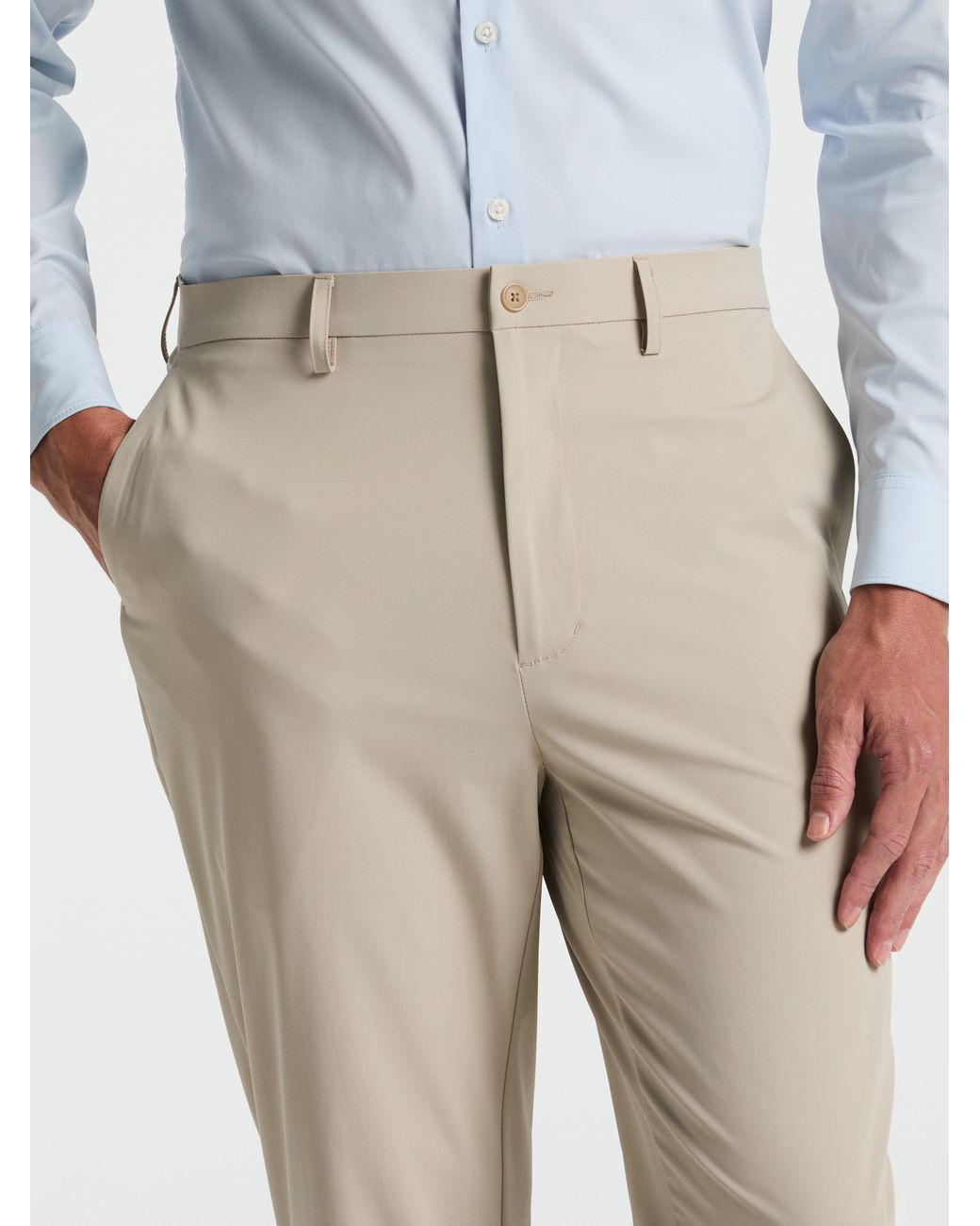 Perry Ellis White Slim Fit Tech 2.0 Suit Pants for men