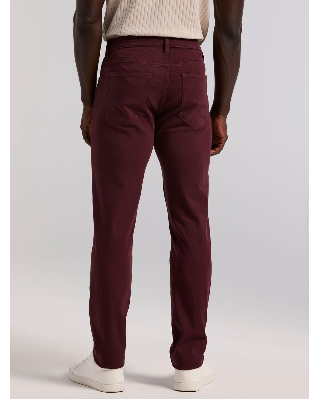 Perry Ellis Black Slim Fit Dyed Solid Twill Five Pocket Pants for men