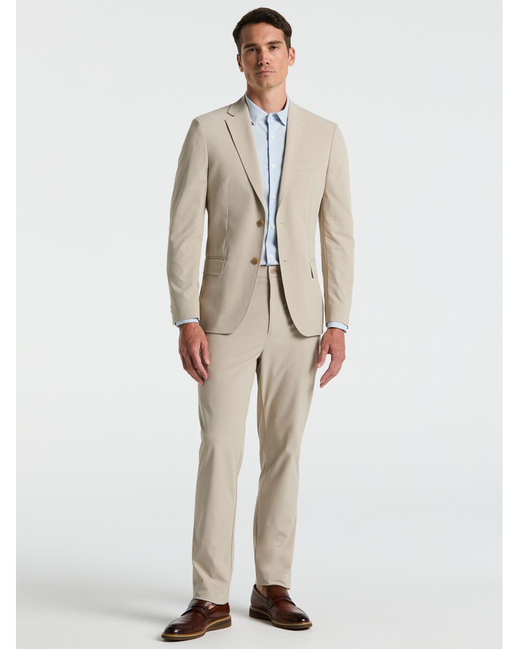 Perry Ellis White Slim Fit Tech 2.0 Suit Pants for men