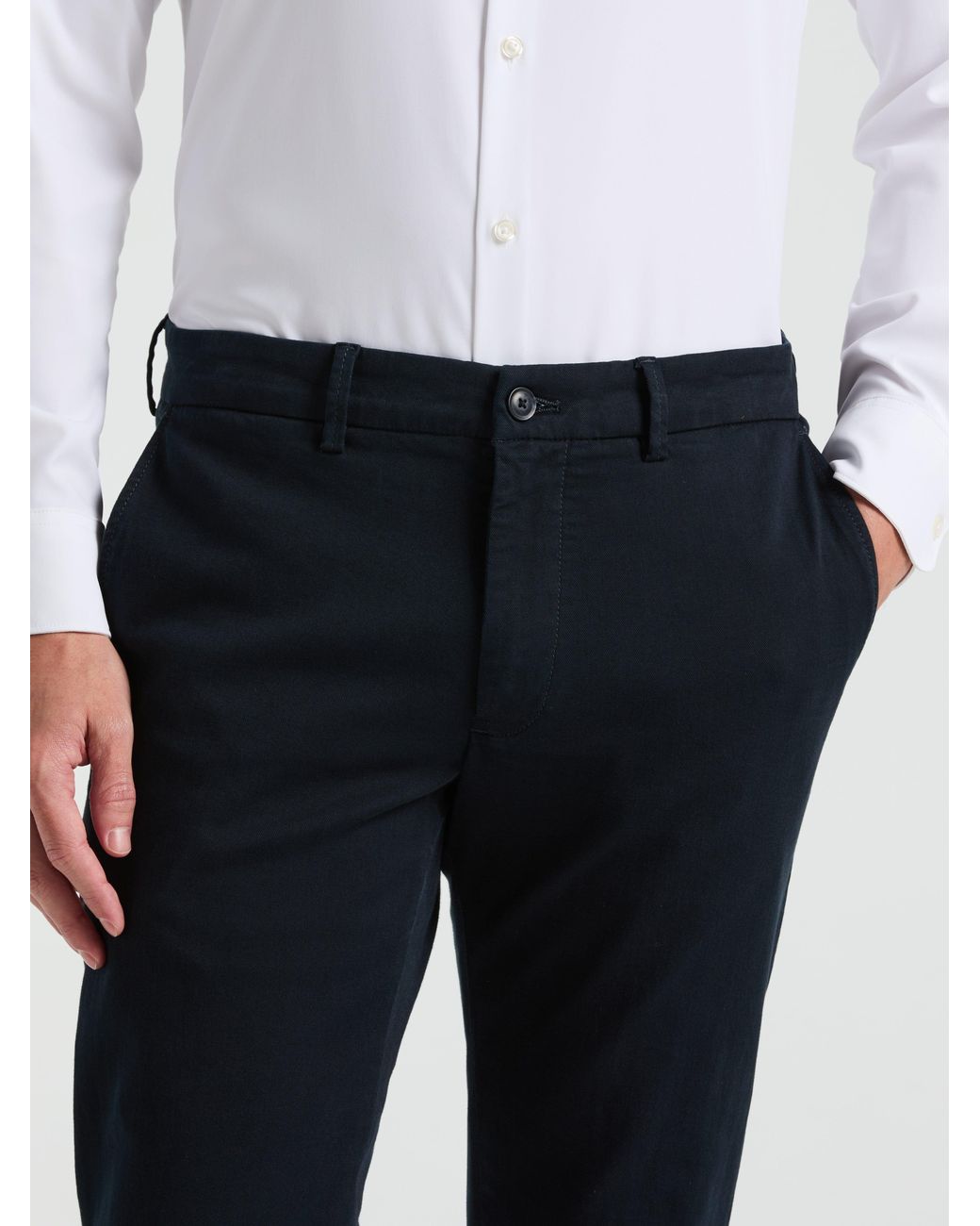 Perry Ellis White Slim Fit Dyed Solid Twill Chino Pants for men