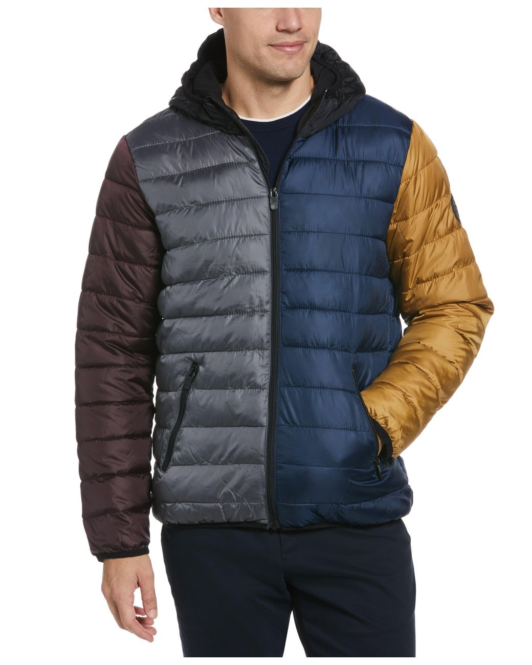 Perry ellis nylon packable quilted jacket top