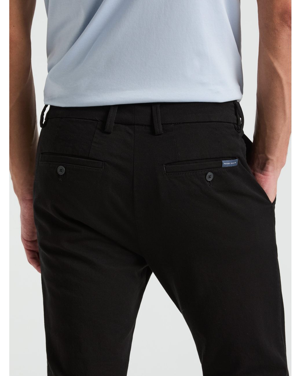 Perry Ellis White Slim Fit Dyed Solid Twill Chino Pants for men