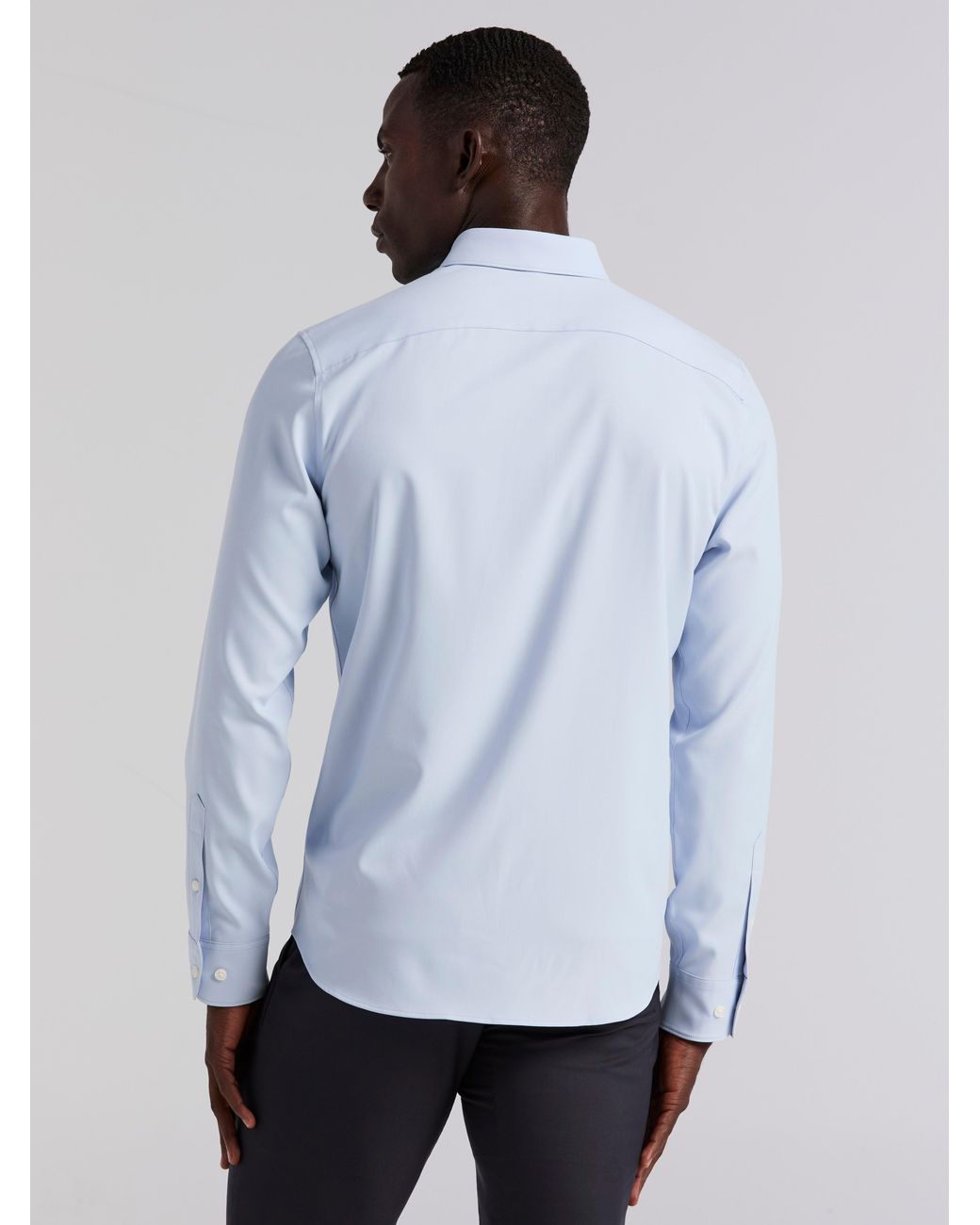 Perry Ellis Untucked Total Stretch Slim Fit Shirt in White for Men | Lyst