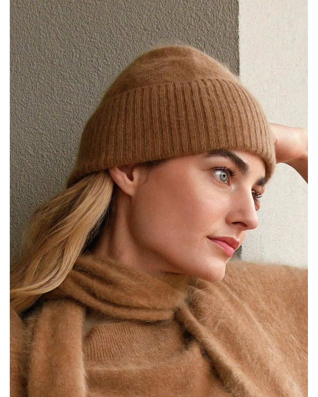 include Natural Mütze Aus 100% Kaschmir