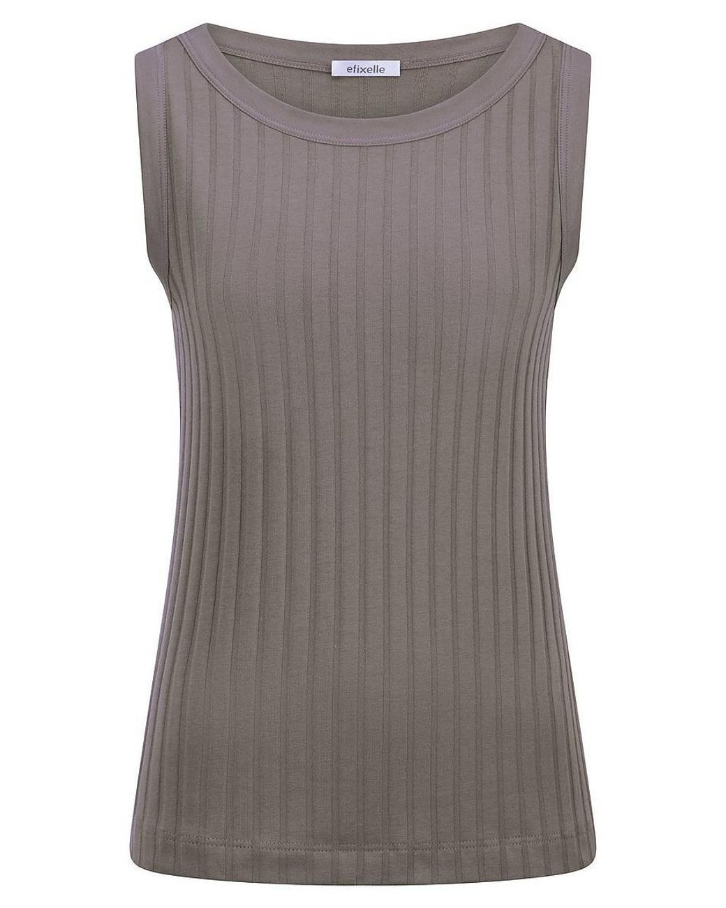 efixelle Gray Rundhals-Top