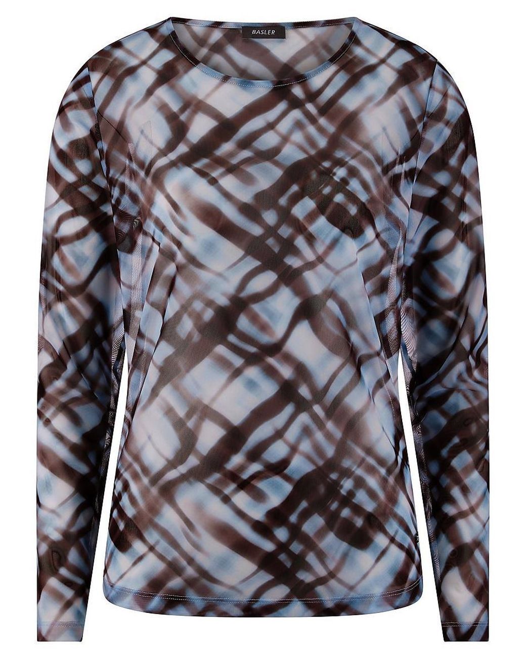 Basler Gray Shirt Mit Rundhals-Ausschnitt, Gr. S