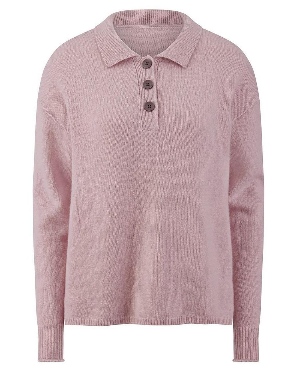 Peter Hahn Pink Polo-Pullover Kaschmir