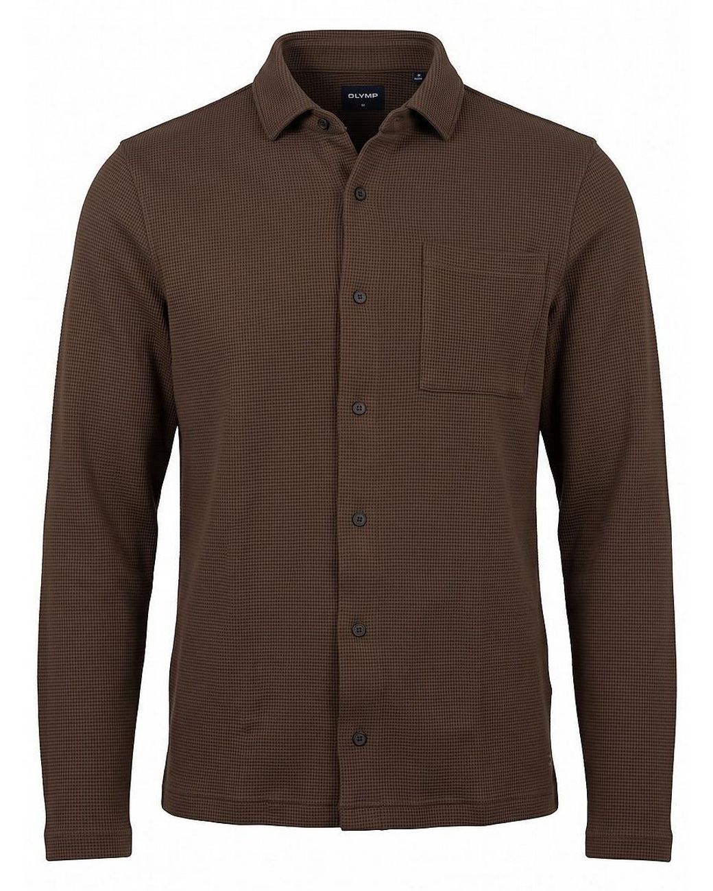 Olymp Jersey-hemd in Brown für Herren
