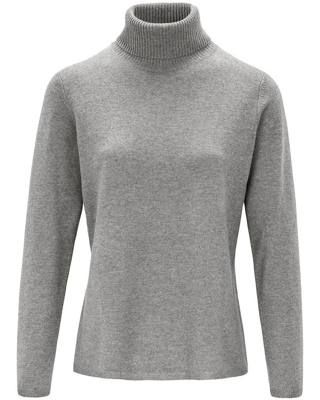 Peter Hahn Gray Rollkragen-Pullover Aus Schurwolle Und Kaschmir