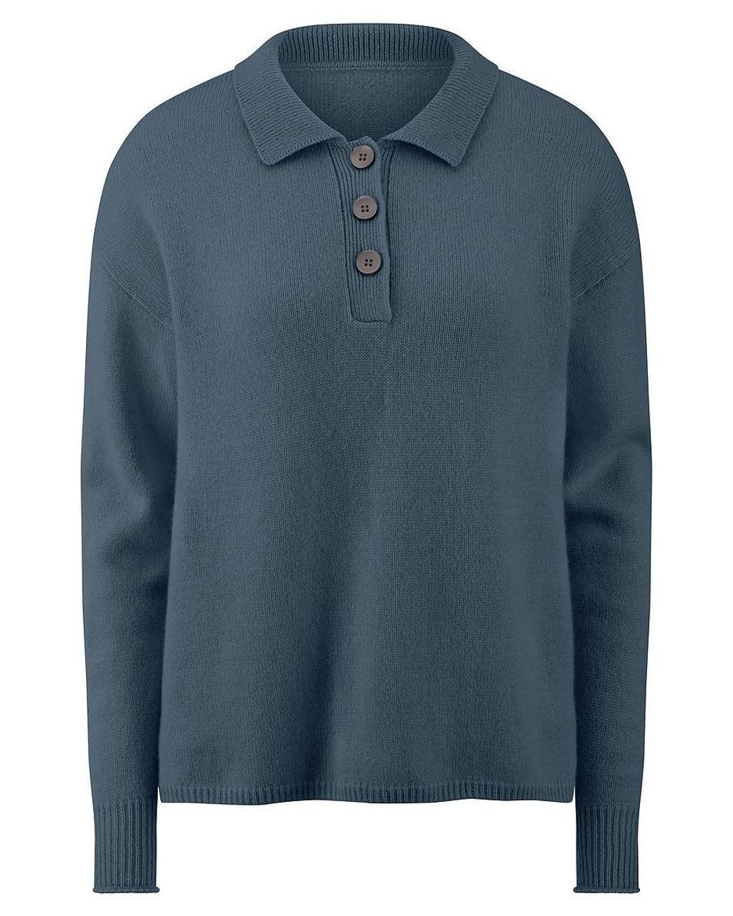 Peter Hahn Blue Polo-Pullover Kaschmir
