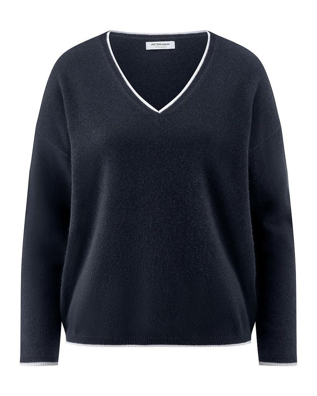 Peter Hahn Blue V-Pullover Aus 100% Kaschmir