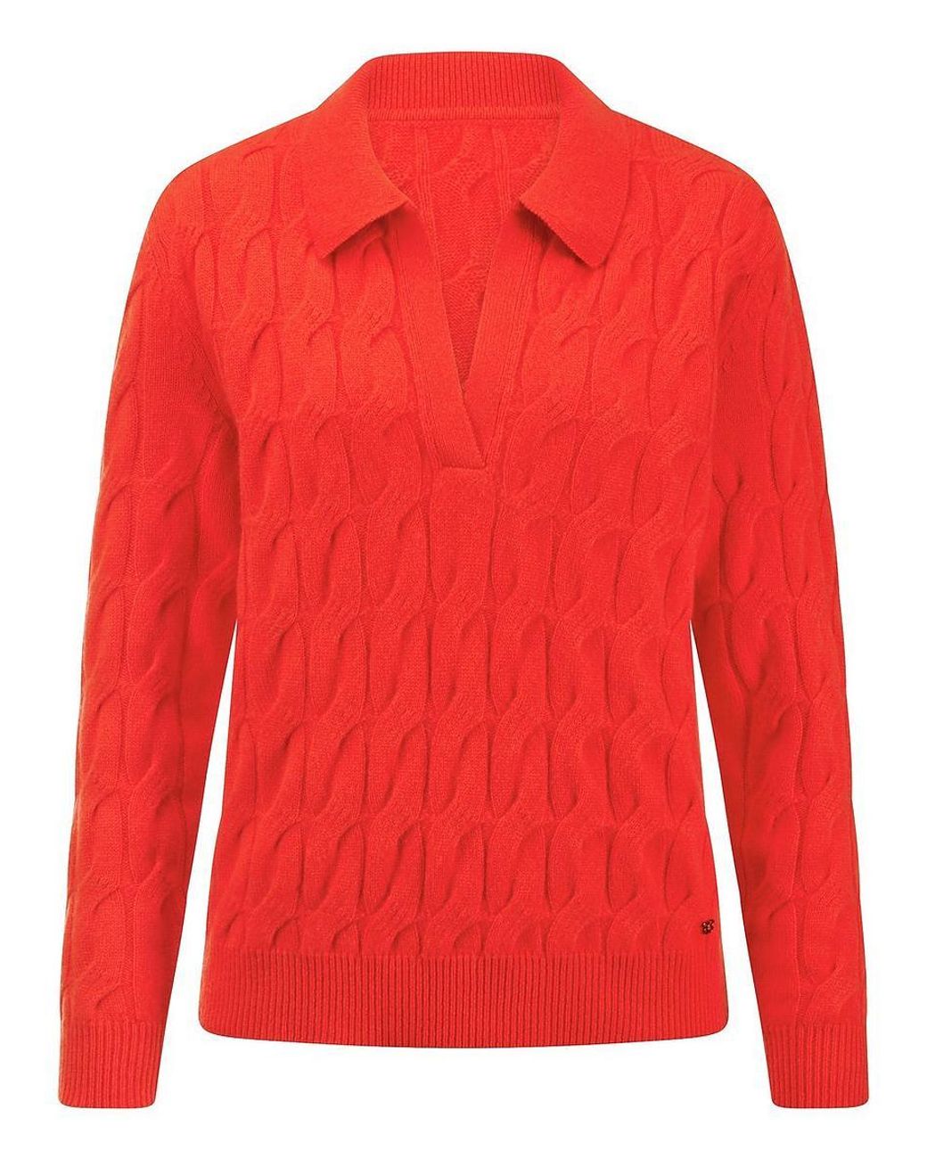 Basler Red Polo-Pullover 1/1-Arm Aus Schurwolle Und Kasch