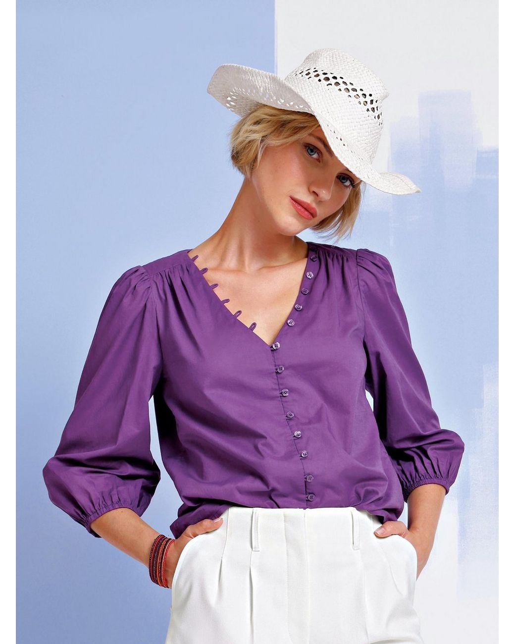Uta Raasch Purple Bluse 3/4-Arm