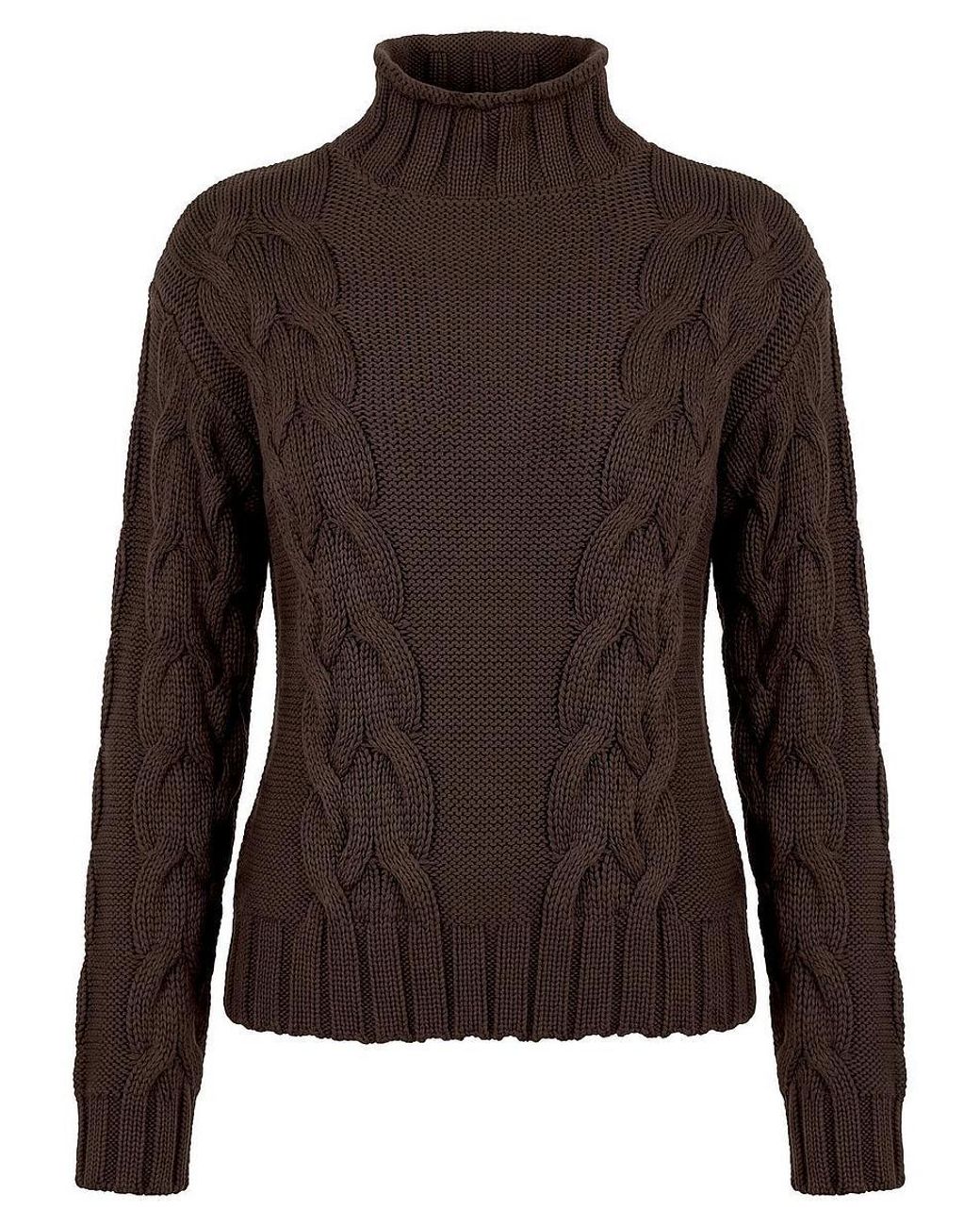 Peter Hahn Brown Pullover Stehkragen