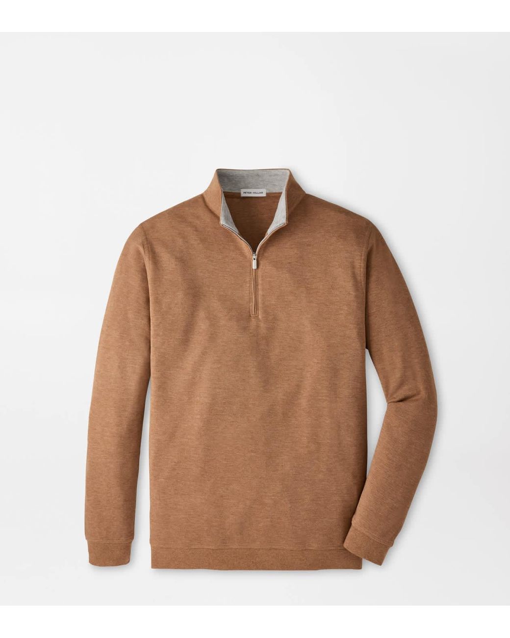 Peter Millar Brown Crown Comfort Quarter-Zip Pullover for men