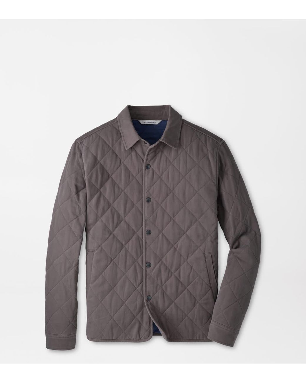 Peter Millar Gray Chatham Cotton Cashmere Shirt Jacket for men