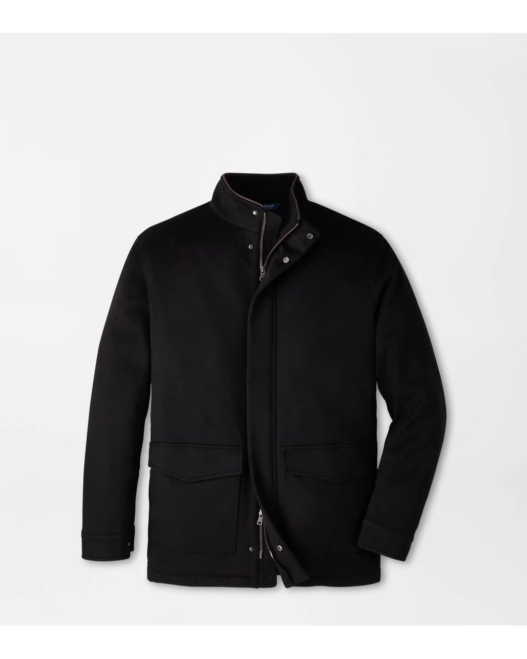Peter Millar Black Tempest Cashmere Coat for men