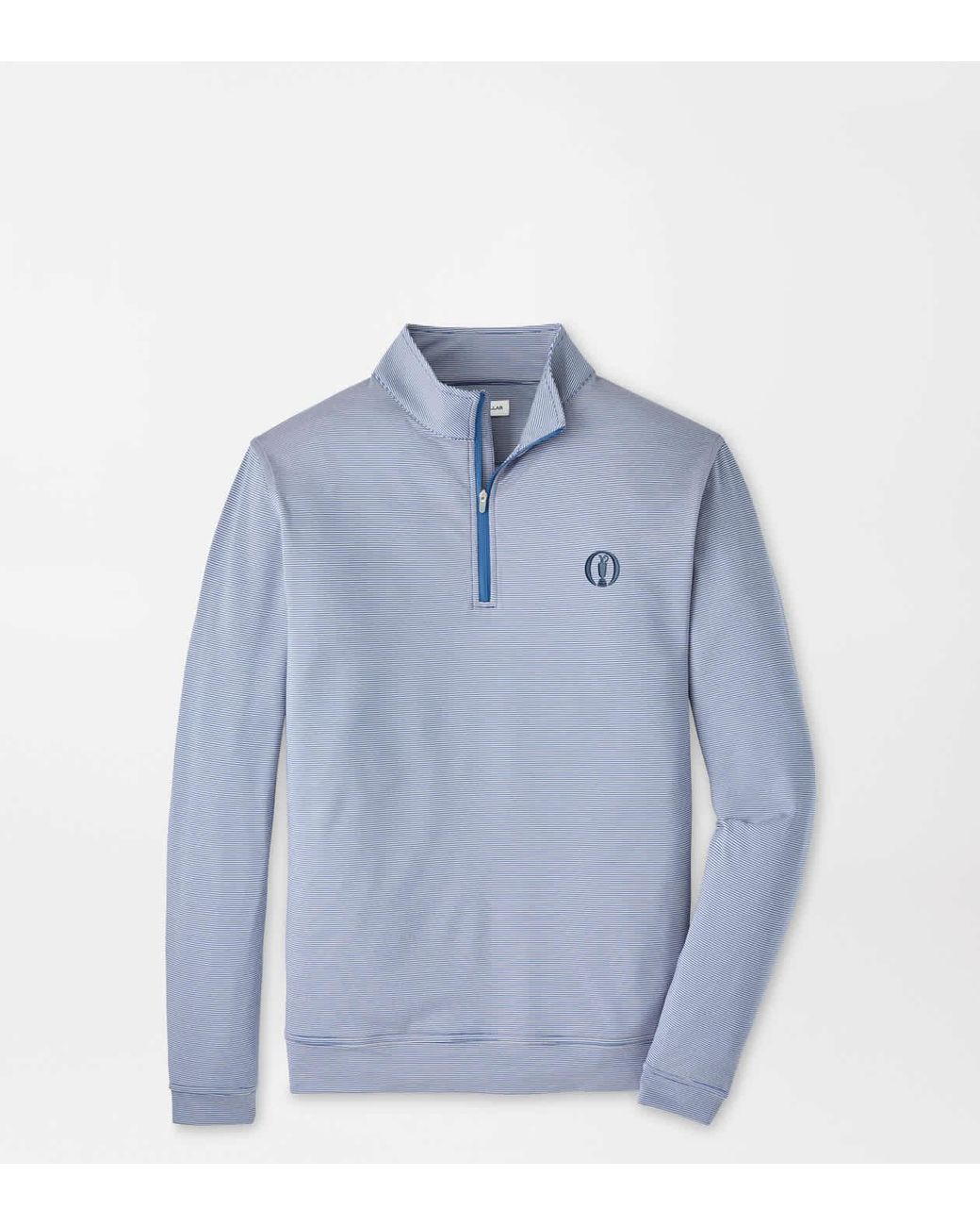 Peter Millar Blue The Open Perth Sugar Stripe Performance Quarter-Zip for men
